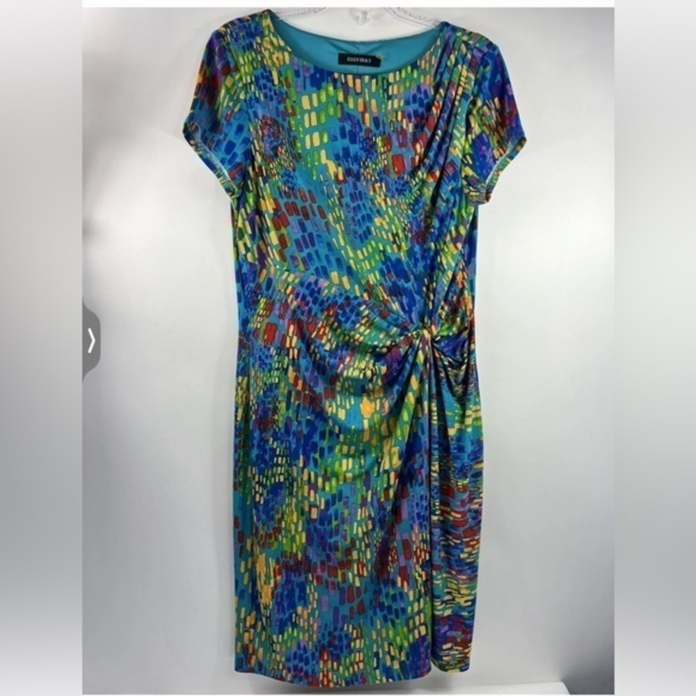 Ellen Tracy Colorful Abstract Dress Size 12